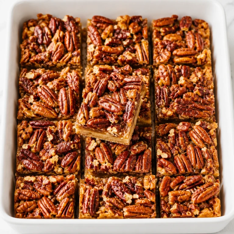 Keto Pecan Square Recipe served in a white baking dish with rich caramelized pecan topping and buttery low-carb crust.